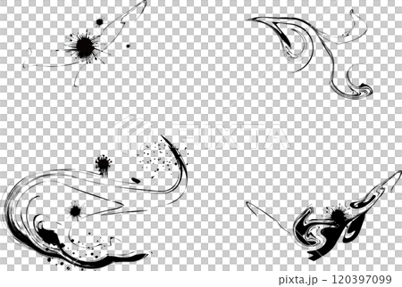 Ink, splatter and mix decorative illustration set 120397099