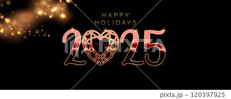 A cheerful holiday design for 2025, showcasing bright colors and festive motifs to spread joy 120397925