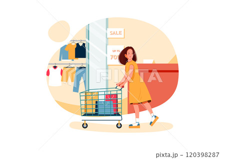 Woman doing shopping Woman doing shopping 120398287