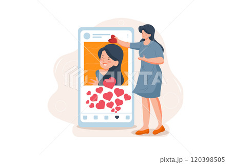 The girl is getting excited because of her high social network interaction. 120398505