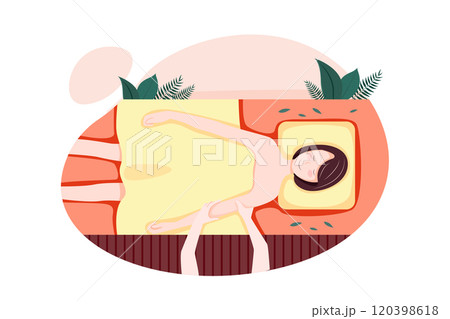 Masseur doing massage on woman body in the spa salon. Beauty treatment concept. 120398618