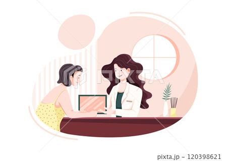 Customers receiving services in spa salons 120398621