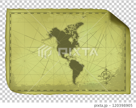 アメリカ大陸の古地図02＿ダークグリーン 120398905