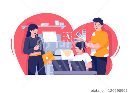 People at the advertising agency are talking about a project. People at the advertising agency are talking about a project. 120398961