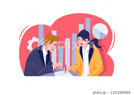 Two businessmen are discussing marketing strategy. 120398966