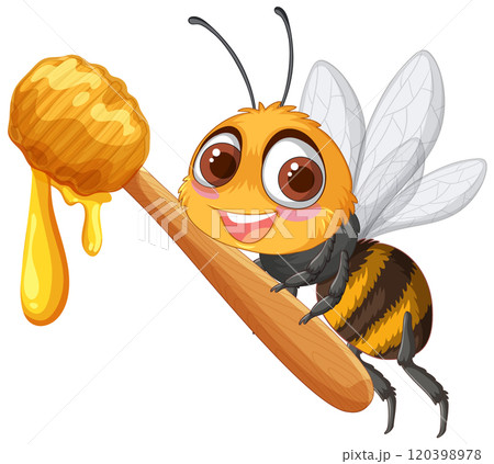 Cute Bee with Honey Dripping Cute Bee with Honey Dripping 120398978