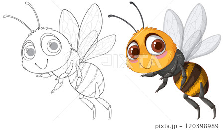 Cute Honey Bee Vector Illustration Cute Honey Bee Vector Illustration 120398989