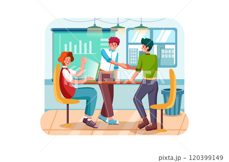 Three man having business meeting in the office 120399149