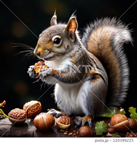 the AI Image Generator, Squirrel Perched on Forest Tree Branch the AI Image Generator, Squirrel Perched on Forest Tree Branch 120399225