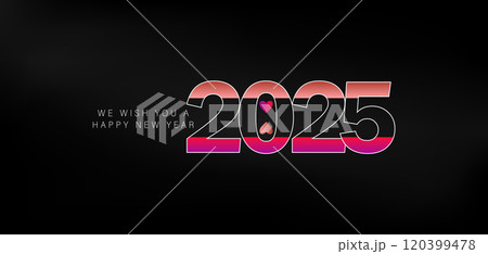 A cheerful New Year 2025 backdrop embellished with a festive and joyful 120399478