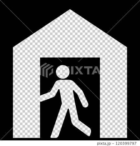 Signs directing people to evacuation shelters 120399797