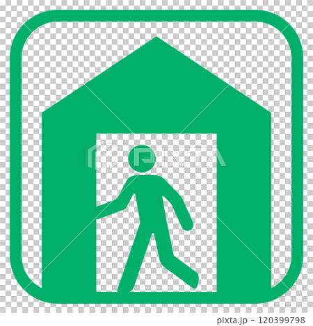 避難所を案内する標識 避難所を案内する標識 120399798