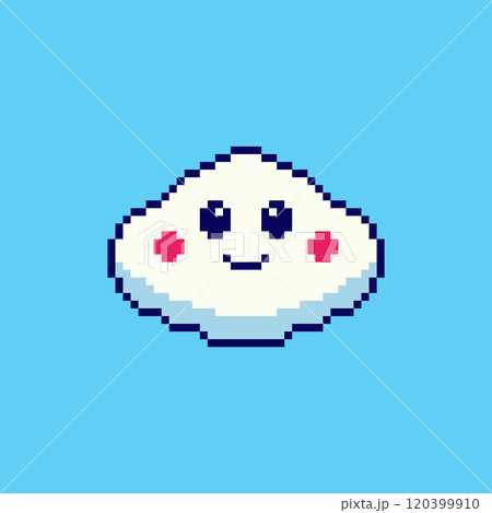 Pixel art Kawaii Cloud game asset design 120399910