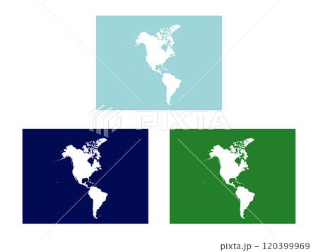 アメリカ大陸の白地図_背景3色セット アメリカ大陸の白地図_背景3色セット 120399969