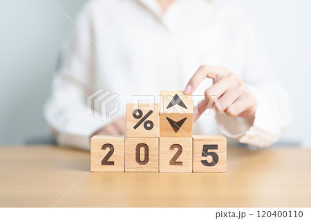 2024 to 2025 New year with percentage change to UP and Down arrow. Interest rate, GDP, stocks market, financial, deflation and Inflation, mortgage, debt, Loan and Economic Recession 2024 to 2025 New year with percentage change to UP and Down arrow. Interest rate, GDP, stocks market, financial, deflation and Inflation, mortgage, debt, Loan and Economic Recession 120400110
