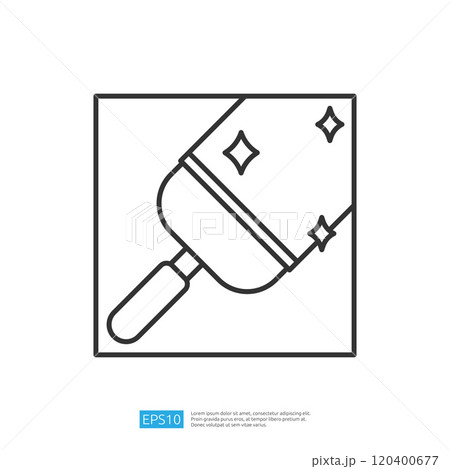 A simple line drawing of a popsicle with sparkles, illustrating a fun and refreshing treat. 120400677