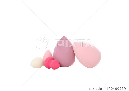 PNG,Multicolored makeup sponges, isolated on white background PNG,Multicolored makeup sponges, isolated on white background 120400939