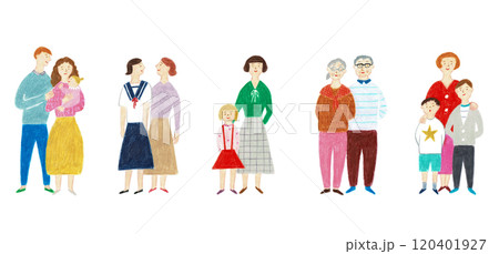 手描きイラスト 人々のセット 手描きイラスト 人々のセット 120401927