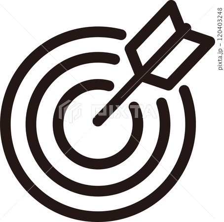 ビジネス　マネー　矢　的　ターゲット　アイコン　ピクトグラム　ライン　飾り　あしらい　イラスト素材 120403248