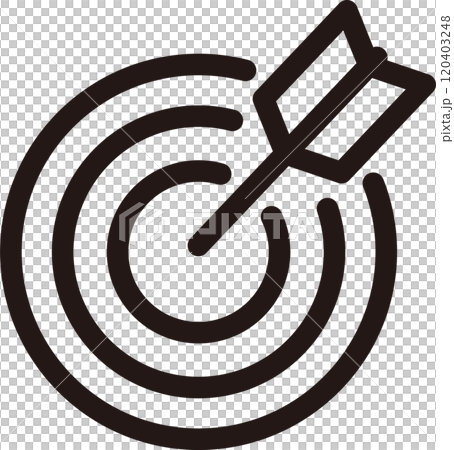 ビジネス　マネー　矢　的　ターゲット　アイコン　ピクトグラム　ライン　飾り　あしらい　イラスト素材 120403248