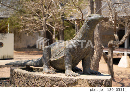 インドネシア・コモド国立公園に置かれたモニュメント インドネシア・コモド国立公園に置かれたモニュメント 120405514