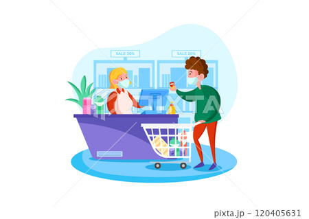 Coronavirus supermarket concept 120405631