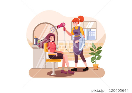 Young woman having her hair dyed by beautician at parlor 120405644