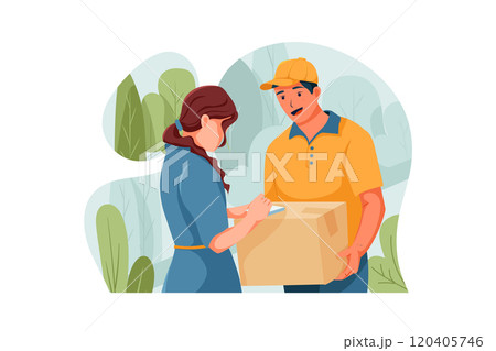 The customer is checking her order 120405746