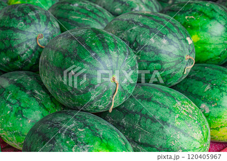 Watermelon for sale at fruit market. Watermelon for sale at fruit market. 120405967
