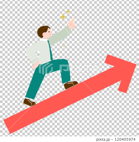 Illustration of a businessman symbolizing success and growth Illustration of a businessman symbolizing success and growth 120405974