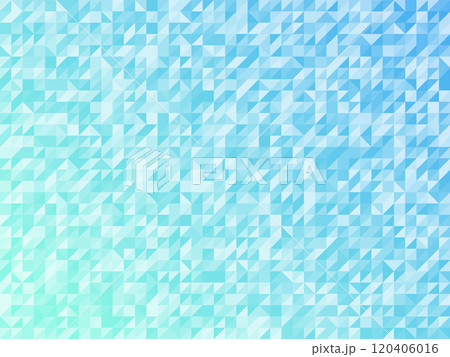 三角の幾何学模様を敷き詰めた背景（バックグラウンド）デザイン - ブルーのグラデーション 120406016