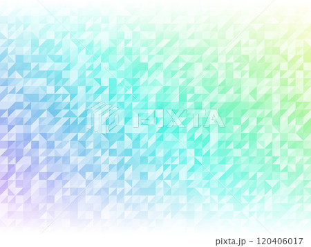 三角の幾何学模様を敷き詰めた背景（バックグラウンド）デザイン - レインボーカラー 120406017