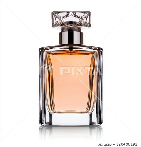 decorative glass perfume bottle with ornate stopper, showcasing elegance and sophistication. warm amber liquid inside adds touch of luxury to any vanity decorative glass perfume bottle with ornate stopper, showcasing elegance and sophistication. warm amber liquid inside adds touch of luxury to any vanity 120406192