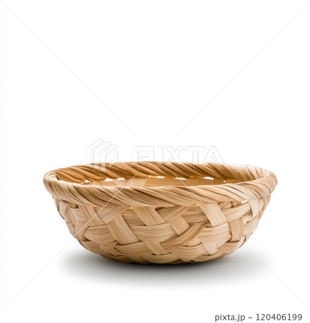 decorative handwoven basket with natural texture, perfect for storage or display. Its intricate design adds rustic charm to any space 120406199