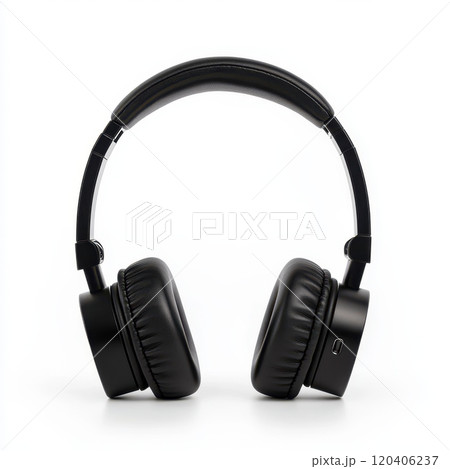 High quality black wireless headphones with sleek design and comfortable ear cushions. Perfect for music lovers and audiophiles seeking immersive sound experiences 120406237