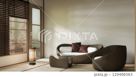 sofa armchair minimalist design muji style.3D rendering sofa armchair minimalist design muji style.3D rendering 120406563