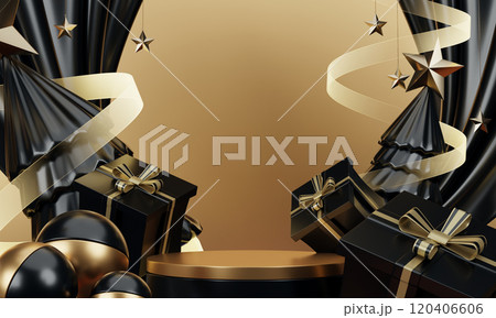 Theme Christmas product display stand minimal .3D rendering 120406606