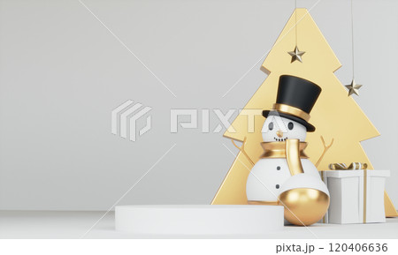 Theme Christmas product display stand minimal .3D rendering 120406636