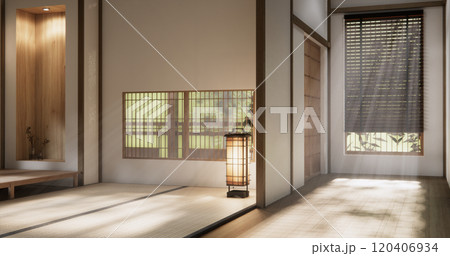 Muji style Empty modern japanese room minimal. Muji style Empty modern japanese room minimal. 120406934