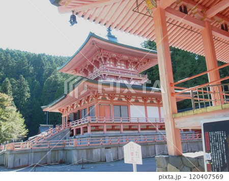 比叡山延暦寺東塔を代表する建造物総持院東塔 比叡山延暦寺東塔を代表する建造物総持院東塔 120407569