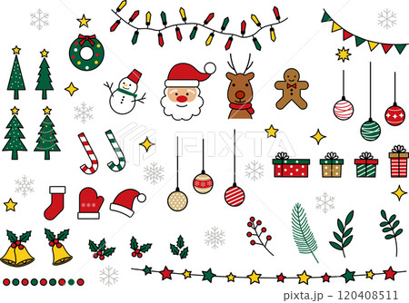 かわいいクリスマスのイラスト素材セット 120408511
