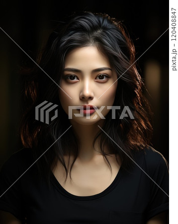 Portrait Photography of Young asian beauty woman with koreans makeup Portrait Photography of Young asian beauty woman with koreans makeup 120408847