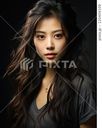 Portrait Photography of Young asian beauty woman with koreans makeup 120409109