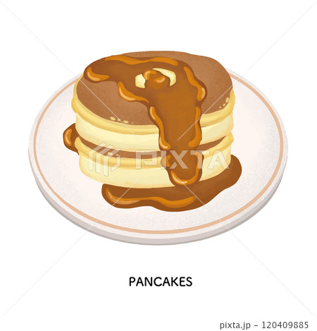 純喫茶のホットケーキ 色鉛筆タッチのイラスト 純喫茶のホットケーキ 色鉛筆タッチのイラスト 120409885