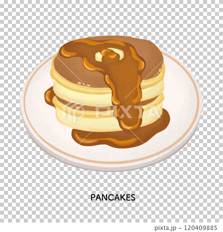 純喫茶のホットケーキ 色鉛筆タッチのイラスト 純喫茶のホットケーキ 色鉛筆タッチのイラスト 120409885