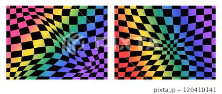 Psychedelic checkerboard rainbow 120410141