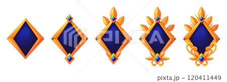 Progressive rank badges with golden border 120411449
