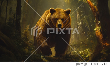 Forest Wilderness: A Brown Bear in Natural Habitat 120411718