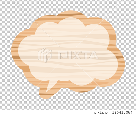 ウッド調の吹き出し素材 ウッド調の吹き出し素材 120412064