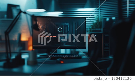 Modern Gaming PC Setup in a Stylish Room 120412120